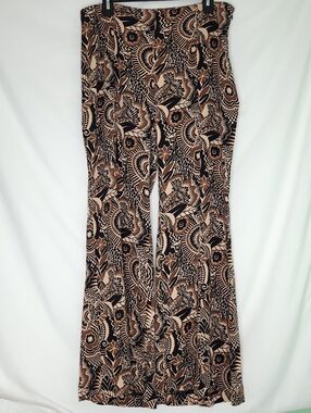 ANTHROPOLOGIE Printed Drapey Flare/Wide Leg Women's Pants Size 12